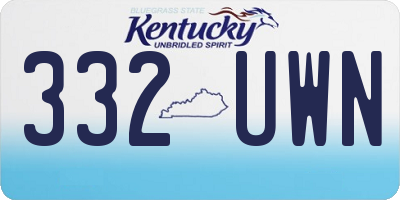 KY license plate 332UWN