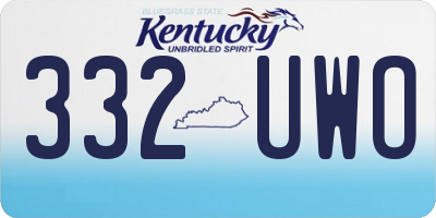 KY license plate 332UWO