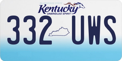 KY license plate 332UWS