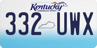 KY license plate 332UWX
