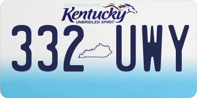 KY license plate 332UWY