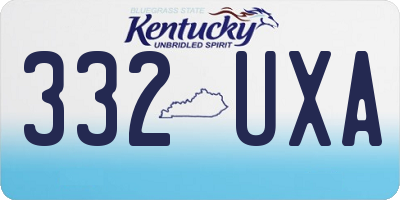 KY license plate 332UXA