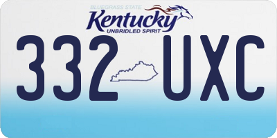 KY license plate 332UXC