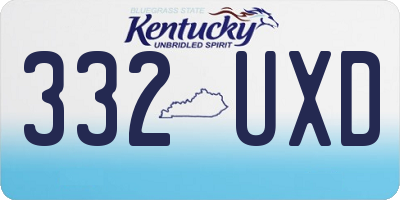 KY license plate 332UXD