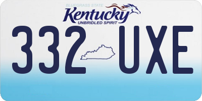 KY license plate 332UXE
