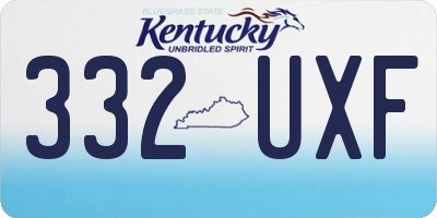 KY license plate 332UXF