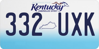KY license plate 332UXK