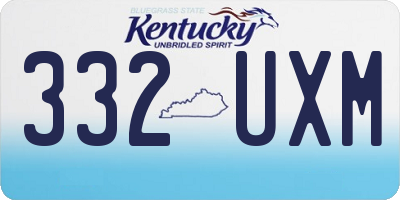 KY license plate 332UXM