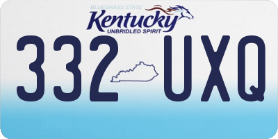 KY license plate 332UXQ