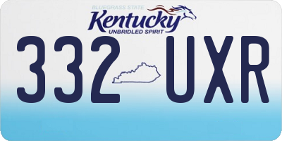 KY license plate 332UXR