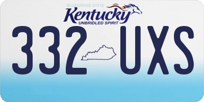 KY license plate 332UXS