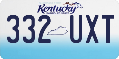 KY license plate 332UXT