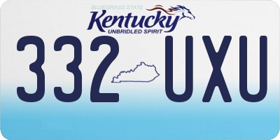 KY license plate 332UXU