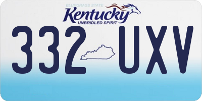 KY license plate 332UXV