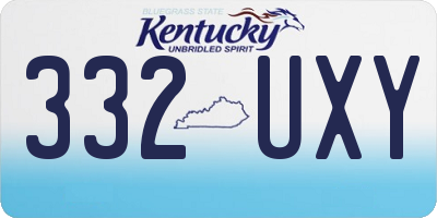 KY license plate 332UXY