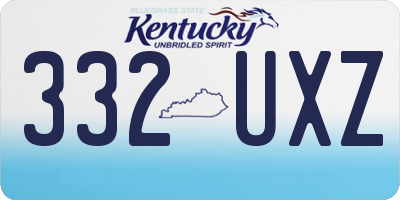 KY license plate 332UXZ