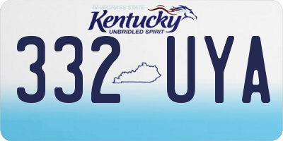 KY license plate 332UYA