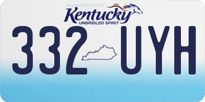 KY license plate 332UYH