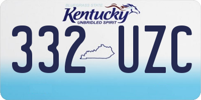 KY license plate 332UZC