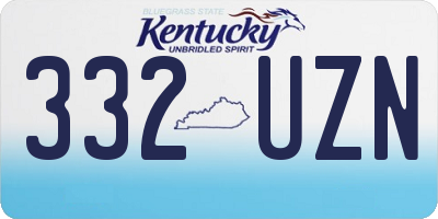 KY license plate 332UZN