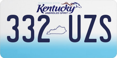KY license plate 332UZS