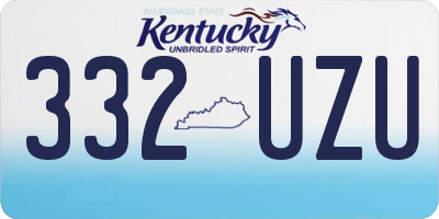 KY license plate 332UZU