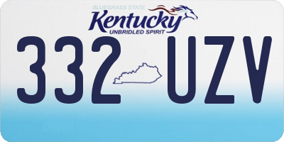 KY license plate 332UZV