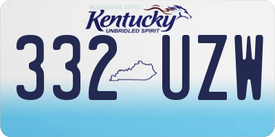 KY license plate 332UZW