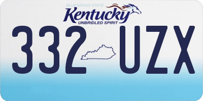 KY license plate 332UZX