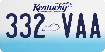 KY license plate 332VAA