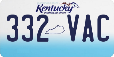 KY license plate 332VAC