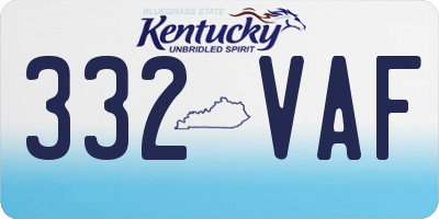 KY license plate 332VAF