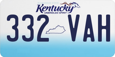 KY license plate 332VAH
