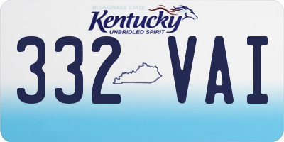 KY license plate 332VAI