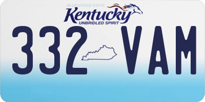 KY license plate 332VAM