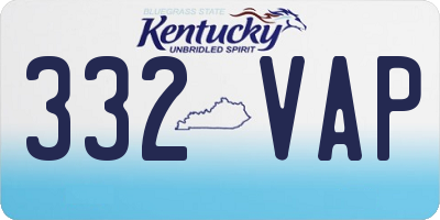 KY license plate 332VAP