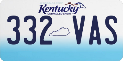 KY license plate 332VAS