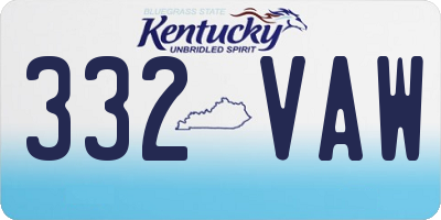 KY license plate 332VAW