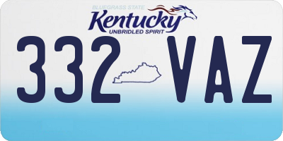 KY license plate 332VAZ