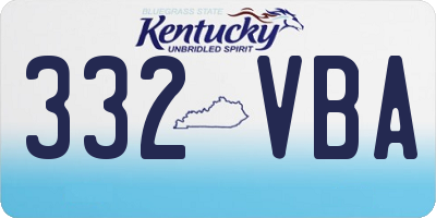 KY license plate 332VBA