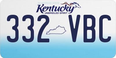 KY license plate 332VBC