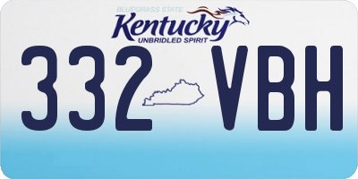 KY license plate 332VBH