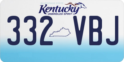 KY license plate 332VBJ