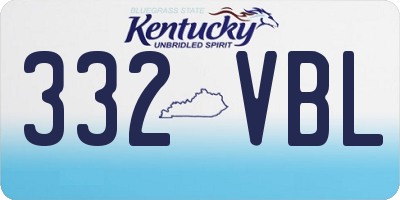 KY license plate 332VBL
