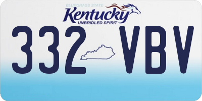 KY license plate 332VBV