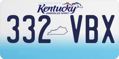 KY license plate 332VBX