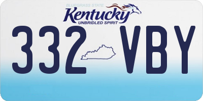KY license plate 332VBY