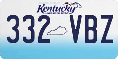 KY license plate 332VBZ