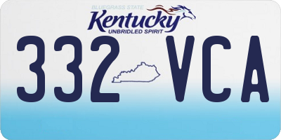 KY license plate 332VCA
