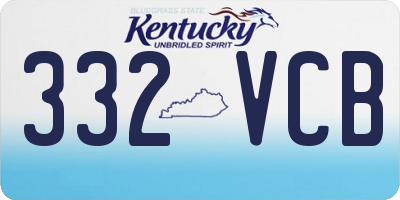 KY license plate 332VCB